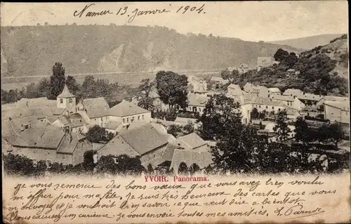 Ak Yvoir sur Meuse Wallonien Namur, Panorama