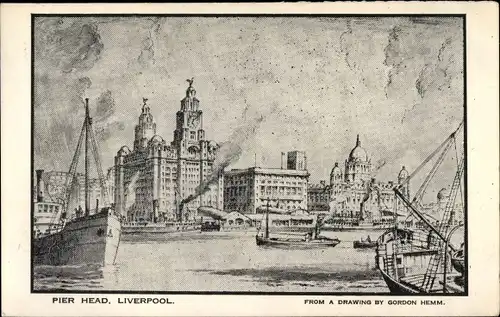 Künstler, Hemm, G., Ak Liverpool Merseyside England, Pier Head