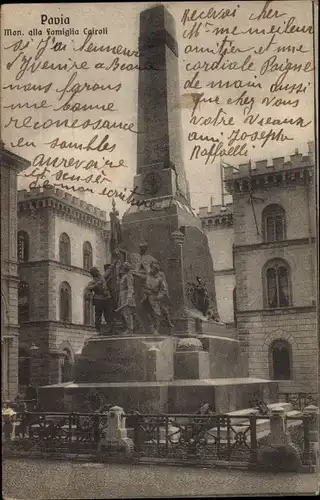 Ak Pavia Lombardia, Monumento alla Famiglia Cairoli