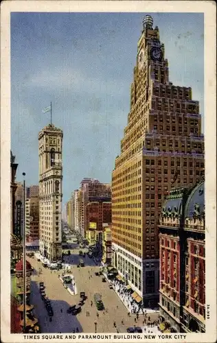 Ak New York City USA, Times Square and Paramount Building