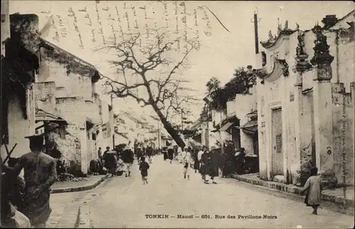 Ak Hanoi Tonkin Vietnam, Rue des Pavillons Noirs