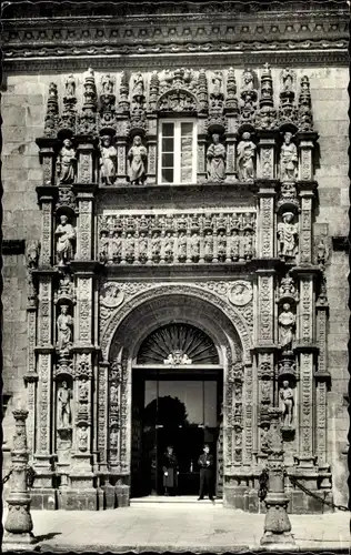 Ak Santiago de Compostela Galicien Spanien, Hostel de los Reyes Católicos Puerta Principal