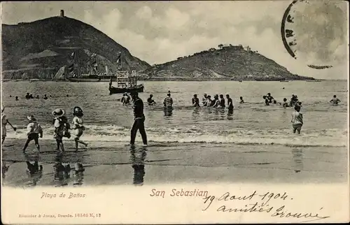 Ak San Sebastian Baskenland, Playa de Baños