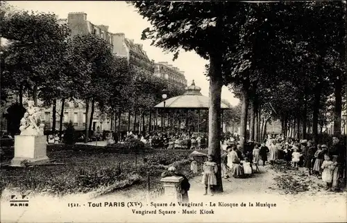 Ak Paris XV Vaugirard, Square de Vaugirard, Le Kiosque de la Musique