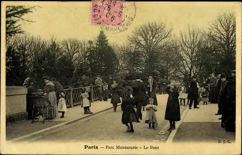 Ak Paris XIV Observatoire, Parc Montsouris, Le Pont