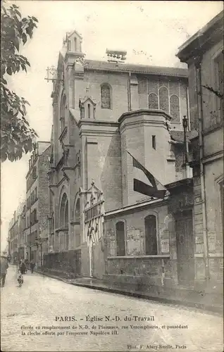 Ak Paris XIV Observatoire, Eglise N.-D. du Travail, en remplacement de N.-D. de Plaissace