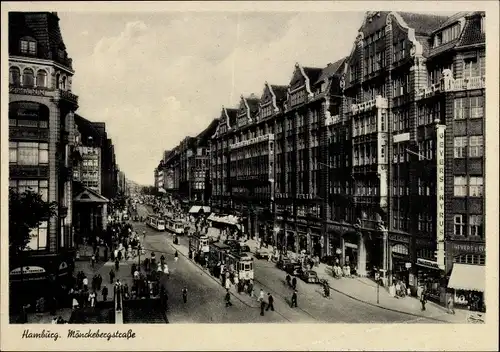 Ak Hamburg Mitte Altstadt, Mönckebergstraße, Straßenbahn