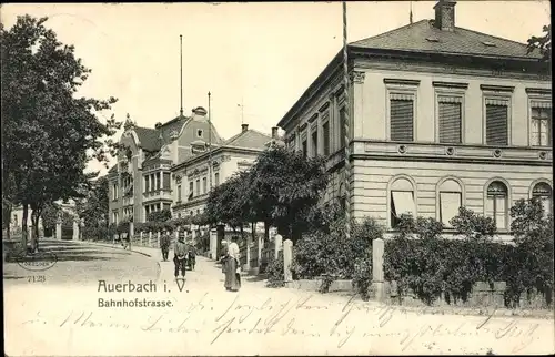 Ak Auerbach im Vogtland, Bahnhofstraße