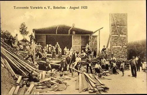 Ak Rotschau Reichenbach im Vogtland, Turnverein Vorwärts, August 1923