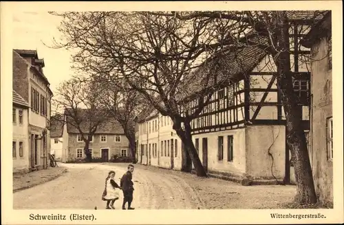 Ak Schweinitz Jessen an der Elster, Wittenberger Straße, Kinder