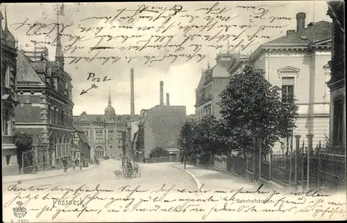 Ak Pößneck in Thüringen, Bahnhofstraße