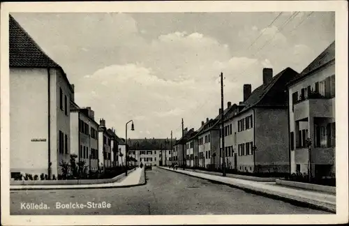 Ak Kölleda Thüringen, Boelcke Straße, Straßenpartie, Wohnsiedlung