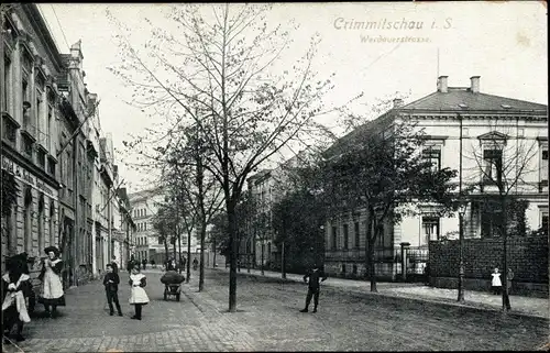 Ak Crimmitschau in Sachsen, Werdauer Straße