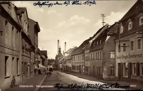 Ak Frohburg in Sachsen, Penigerstraße, Fleischerei