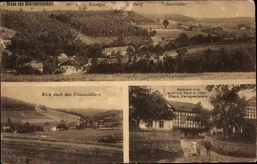 Ak Oberrenthendorf in Thüringen, Panorama, Gasthof zum goldenen Stern, Friessentäler