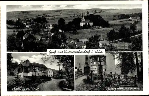 Ak Renthendorf Thüringen, Kirche m. Umgebung, Gasthof Starkloff, Gasthof Dr. A. Brehm