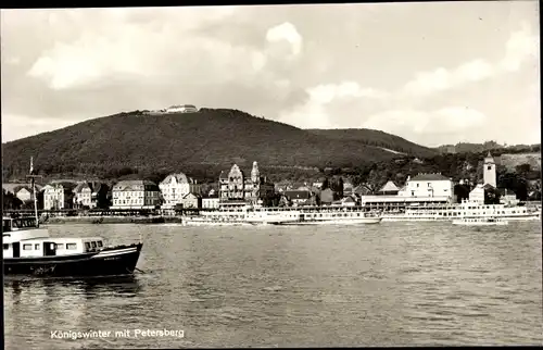 Ak Königswinter am Rhein, Panorama mit Petersberg