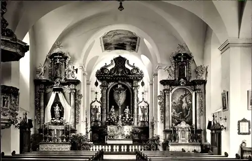 Ak Klosterkreuzberg Bischofsheim an der Rhön, Klosterkirche, Altar, Innenansicht