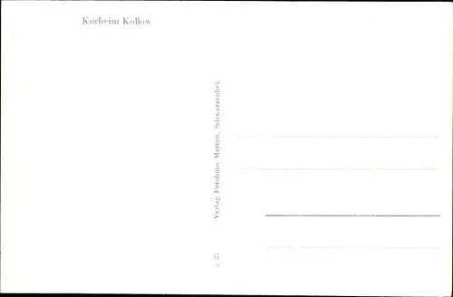 Ak Kollow in Schleswig Holstein, Kurheim Kollow, Genesungsheim, See