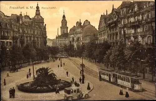 Ak Frankfurt am Main, Rossmarkt, Straßenbahn