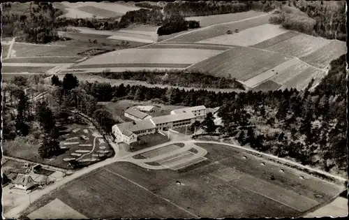 Ak Gladenbach Hessen, Postgewerkschaftsheim, Fliegeraufnahme