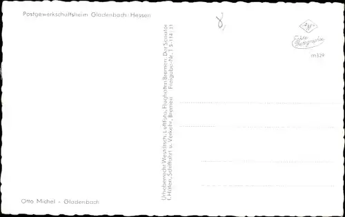 Ak Gladenbach Hessen, Postgewerkschaftsheim, Fliegeraufnahme