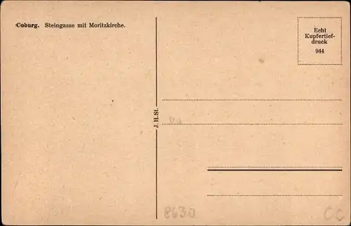 Ak Coburg in Oberfranken, Steingasse mit Moritzkirche