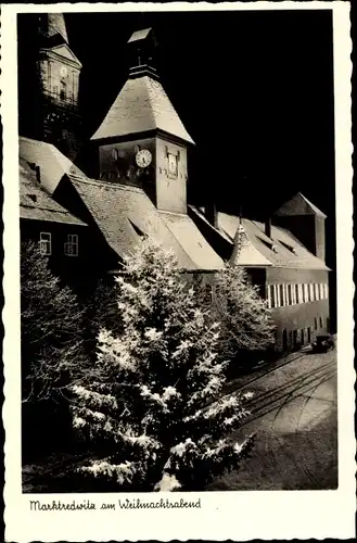 Ak Marktredwitz im Fichtelgebirge, am Weihnachtsabend, bei Schnee