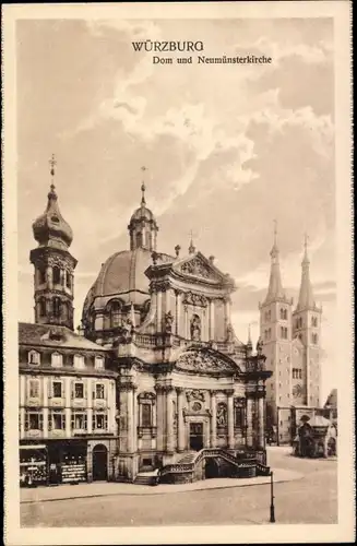 Ak Würzburg am Main Unterfranken, Dom und Neumünsterkirche