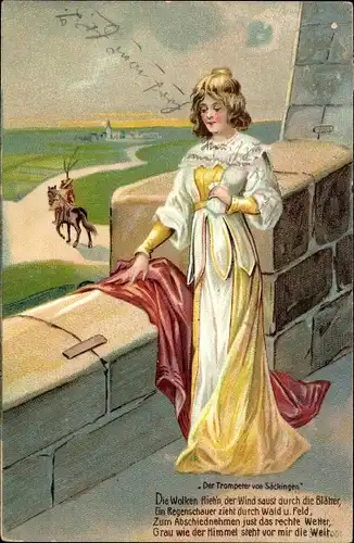 Ak Bad Säckingen am Hochrhein, "Der Trompeter von Säckingen", Gedicht