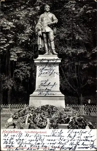 Ak Heidelberg am Neckar, Scheffeldenkmal