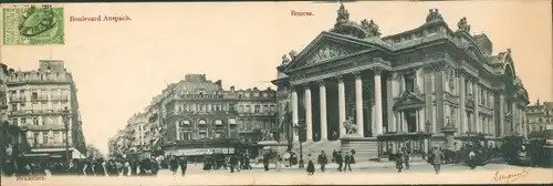 Klapp Ak Bruxelles Brüssel, Boulevard Anspach, Place de la Bourse