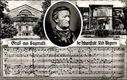 Ak Bayreuth in Oberfranken, Richard Wagner, Festspielhaus