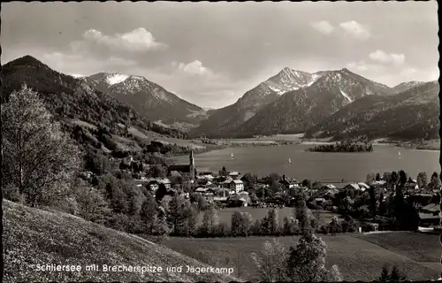 Ak Schliersee in Oberbayern, mit Brecherspitze und Jägerkamp