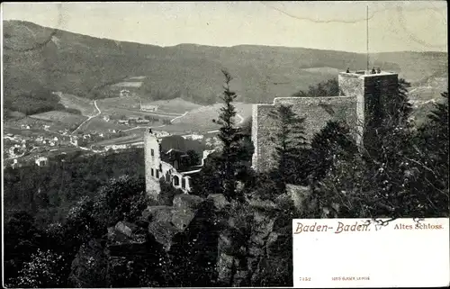 Ak Baden Baden, Altes Schloss, Panorama