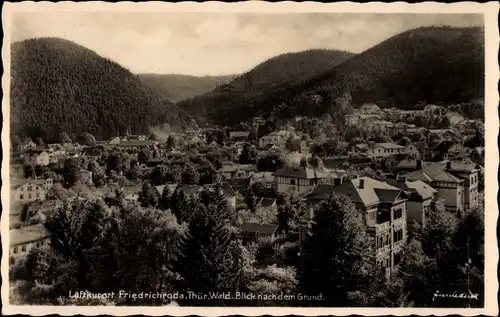 Ak Friedrichroda in Thüringen, Panorama Blick nach dem Grund