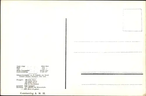 Ak Passagierdampfer Amerika, HAPAG
