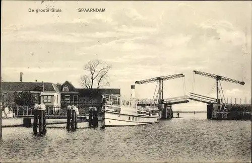Ak Spaarndam Nordholland Niederlande, De groote Sluis