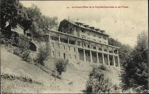 Ak Bains les Bains Vosges, Le Grand Hôtel de la Feuillée Dorothée vu de l'Ouest