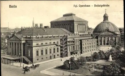 Ak Berlin Mitte, Kgl. Opernhaus, Hedwigskirche