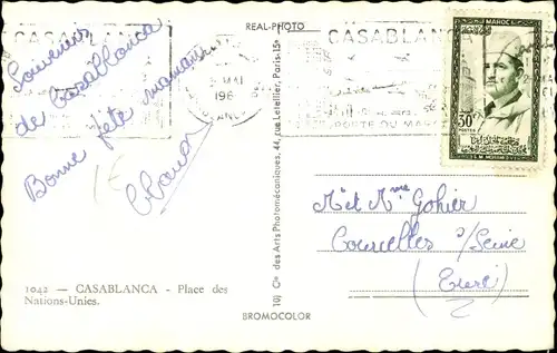 Ak Casablanca Marokko, Place des Nations-Unies