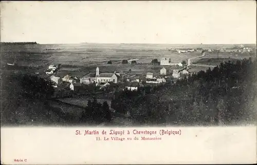 Ak Chevetogne Ciney Wallonien Namur, St. Martin de Ligugé à Chevetogne, Le Village vu du Monastère