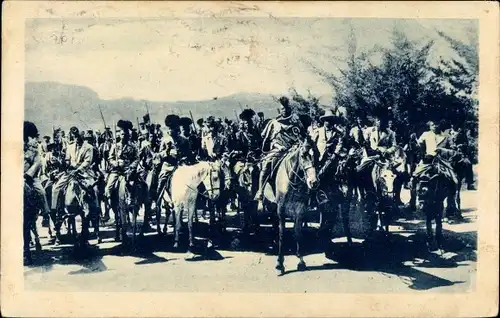 Ak Lesotho, Basutos, Le fils du roi Griffith, Afrikaner, Pferde