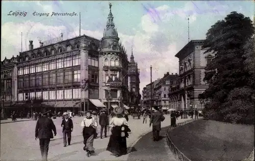 Ak Leipzig in Sachsen, Eingang Petersstraße