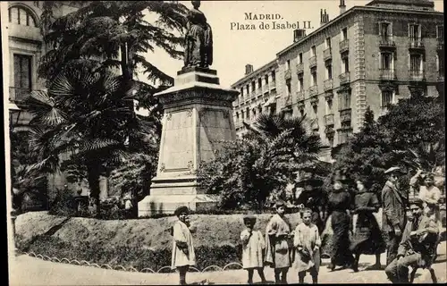 Ak Madrid Spanien, Plaza de Isabel II.