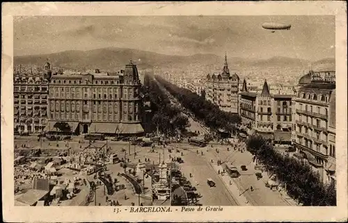 Ak Barcelona Katalonien Spanien, Paseo de Gracia