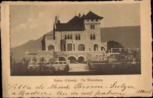 Ak Baden Kanton Aargau Schweiz, Die Römerburg