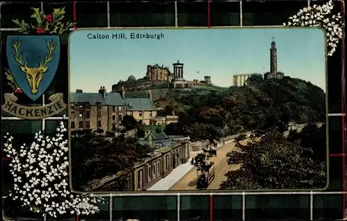 Ak Edinburgh Schottland, Calton Hill, Wappen Mackenzie