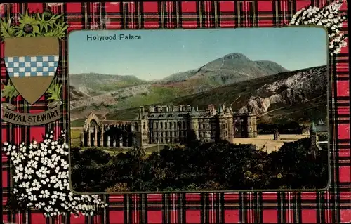 Ak Holyrood Edinburgh Schottland, Palast, Wappen