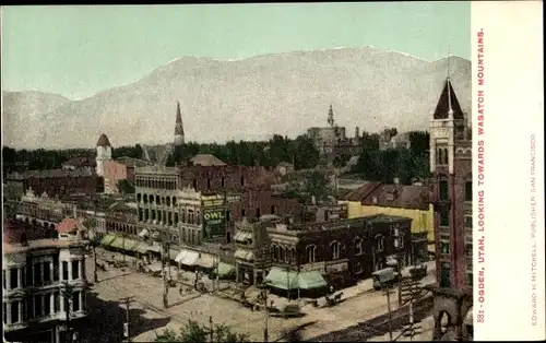 Ak Ogden Utah USA, looking towards Wasatch Mountains